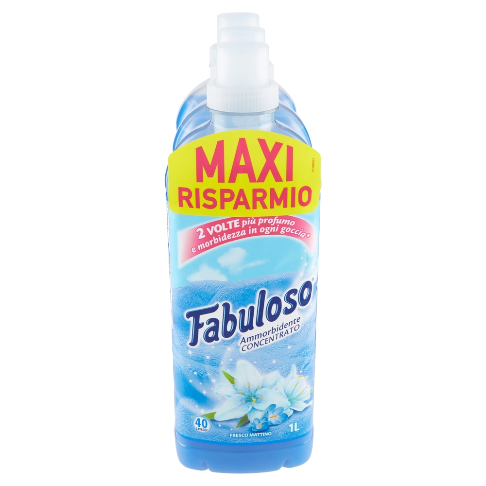 Fabuloso ammorbidente concentrato Fresco Mattino, maxi risparmio, 120 lavaggi, 3x1L Tripacco